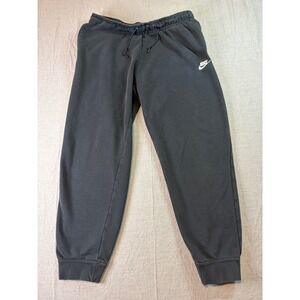 Nike Black Jogger Sweatpants Mens Sz Large Drawstring Comfort Sportswear Tapered